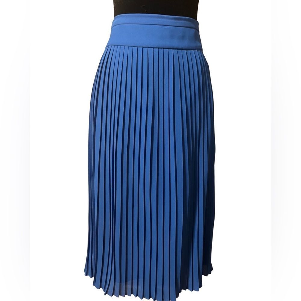 J. Crew Blue Pleated A-Line Midi-Skirt size 0. NWOT. - Picture 4 of 5